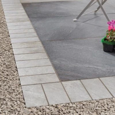 Porcelain Edging | Outdoor Tiles - Light Grey 200mm x 100mm